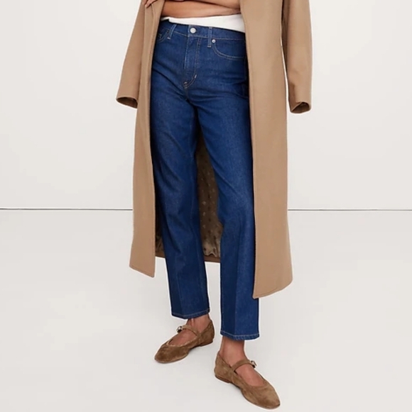 NWT Banana Republic Button Fly Straight J High Rise Blue Jeans Women's  Size 27 - Picture 1 of 12